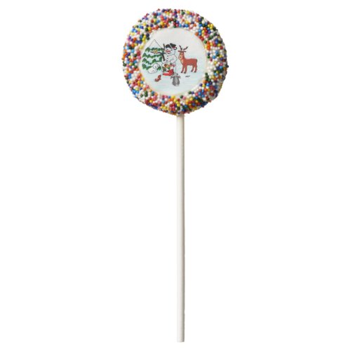 Merry Christmas Snowman with Friends Chocolate Covered Oreo Pop