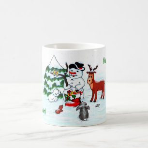 Merry Christmas! Snowman with Friends Color Morph Mug