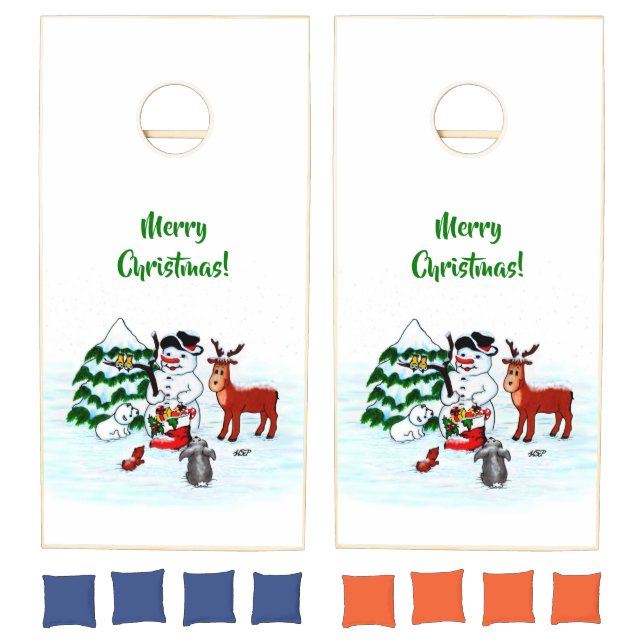 Merry Christmas! Snowman with Friends Cornhole Set (Set)