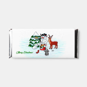 Merry Christmas! Snowman with Friends Hershey Bar Favors