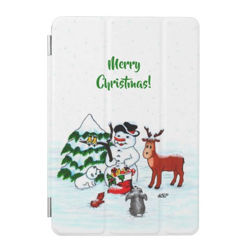 Merry Christmas! Snowman with Friends iPad Mini Cover