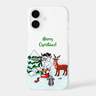 Merry Christmas! Snowman with Friends iPhone 17 Case