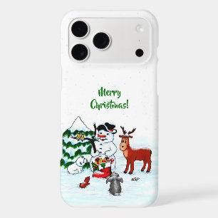 Merry Christmas! Snowman with Friends iPhone 17 Pro Max Case