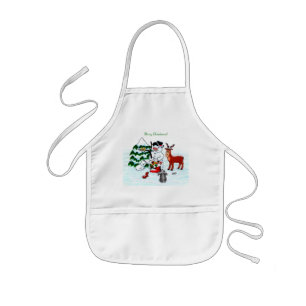 Merry Christmas! Snowman with Friends Kids' Apron