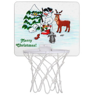 Merry Christmas! Snowman with Friends Mini Basketball Hoop