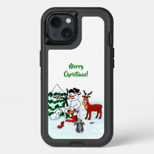 Merry Christmas! Snowman with Friends iPhone 13 Case