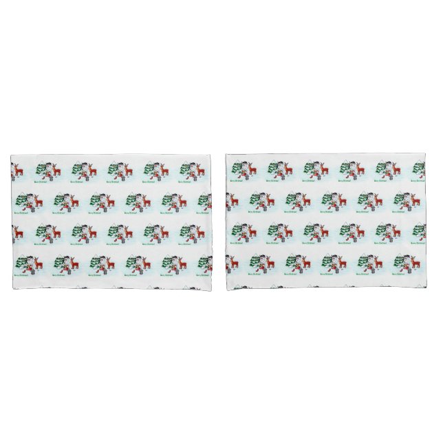 Merry Christmas! Snowman with Friends Pillow Case (Front-Set)