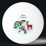 Merry Christmas! Snowman with Friends Ping Pong Ball<br><div class="desc">Merry Christmas! Snowman with Friends - Baby Polar Bear,  Birds,  Moose,  Rabbit,    ~~~ colored pencil drawing by Krisi ArtKSZP ~~~ Store Category >>> Merry Christmas for Kids >>> Snowman with Friends</div>