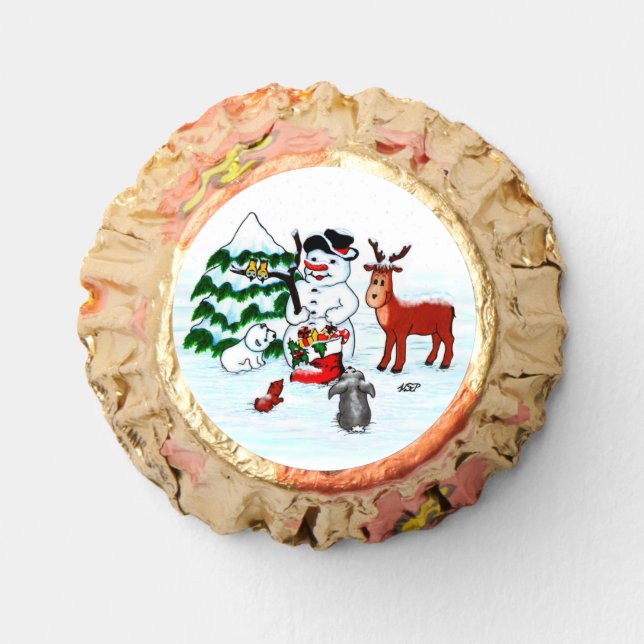 Merry Christmas! Snowman with Friends Reese's Peanut Butter Cups (Front)