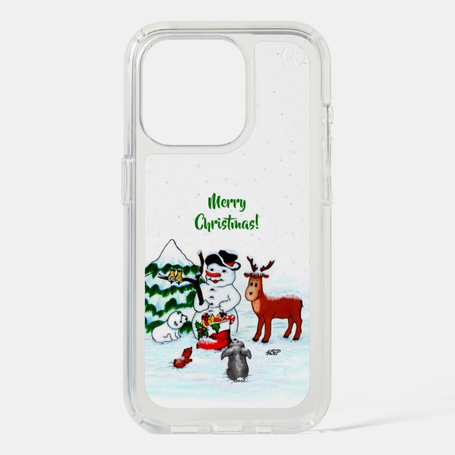 Merry Christmas! Snowman with Friends Speck iPhone Case (Front)