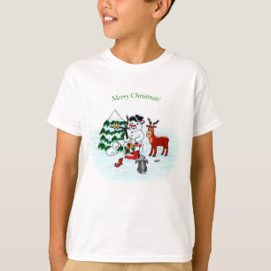 Merry Christmas! Snowman with Friends T-Shirt
