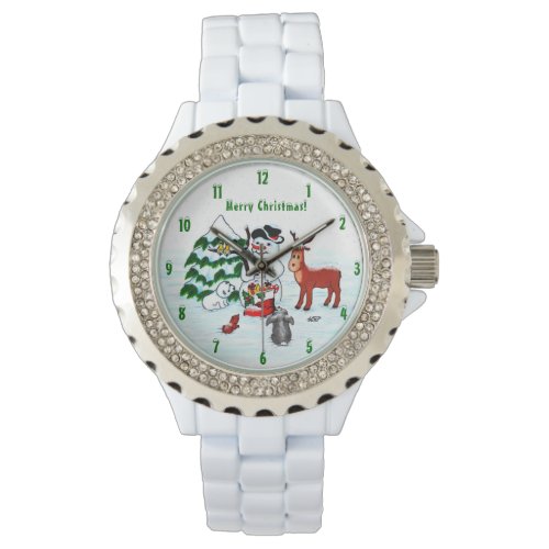 Merry Christmas Snowman with Friends Watch