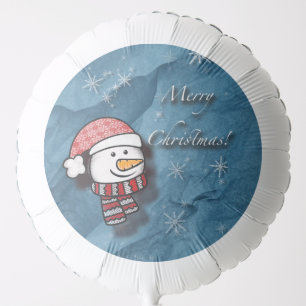 Merry Christmas, snowman with knitted clothes Balloon