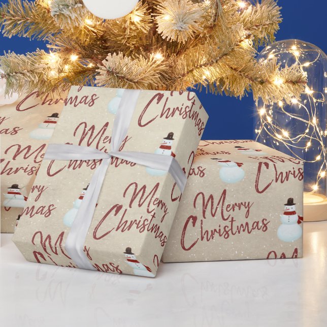 Merry Christmas Snowman Wrapping Paper (Holidays)