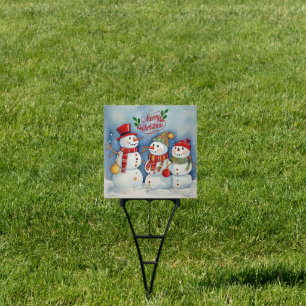 Merry Christmas, Snowmen Celebration Sign