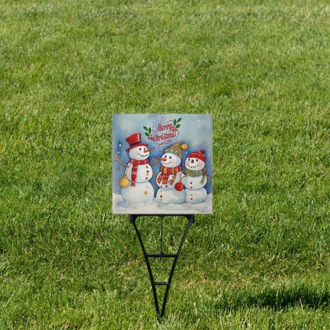 Merry Christmas, Snowmen Celebration Sign (Insitu)