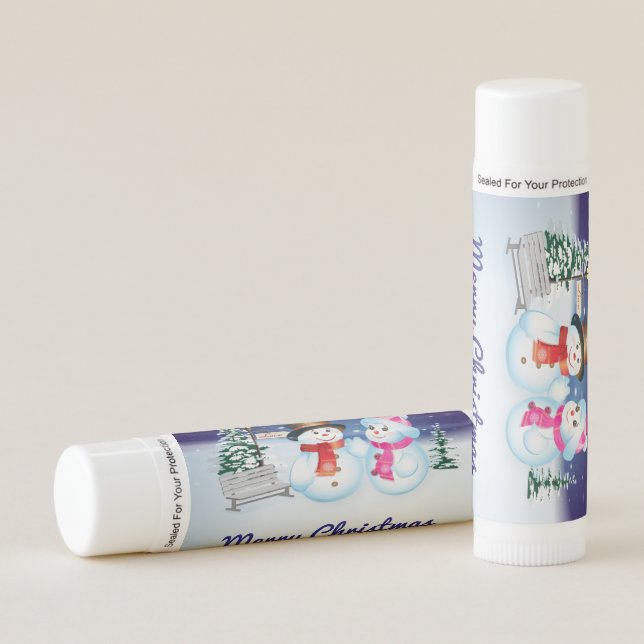 Merry Christmas Snowmen Lip Balm (Front)