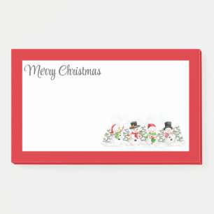 Merry Christmas Snowmen Post-it Notes