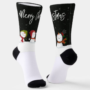 Merry Christmas Snowmen Socks