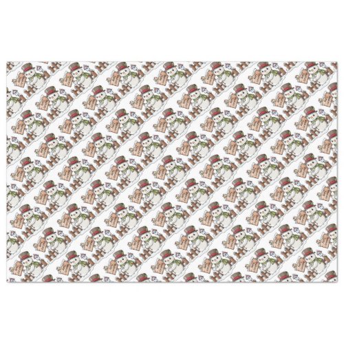 Merry Christmas Snowmen Tissue Paper