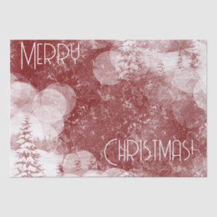 Merry Christmas snowy fir trees landscape Tissue Paper