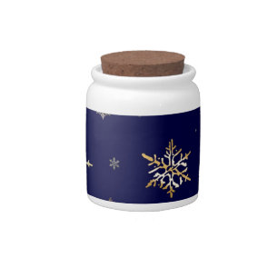 Merry Christmas Snowy Night Candy Jar