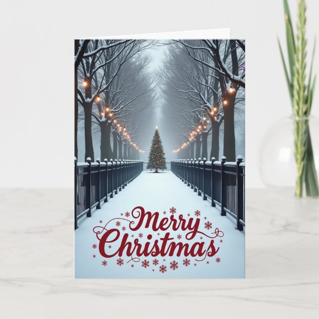 Merry Christmas Snowy Path Card (Front)