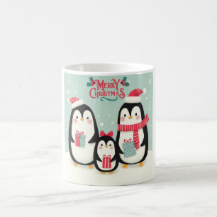 Merry Christmas snowy penguins Coffee Mug