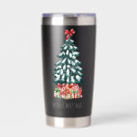 Merry Christmas Snowy Pine Tree Insulated Tumbler