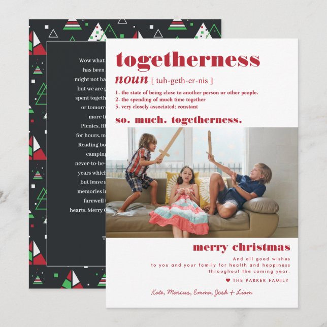 Merry Christmas | So Much Togetherness Definition  Holiday Card (Front/Back)