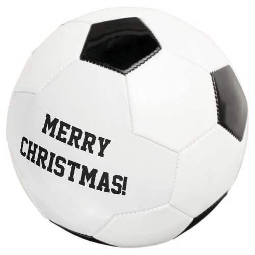 Merry Christmas Soccer Ball Black and White