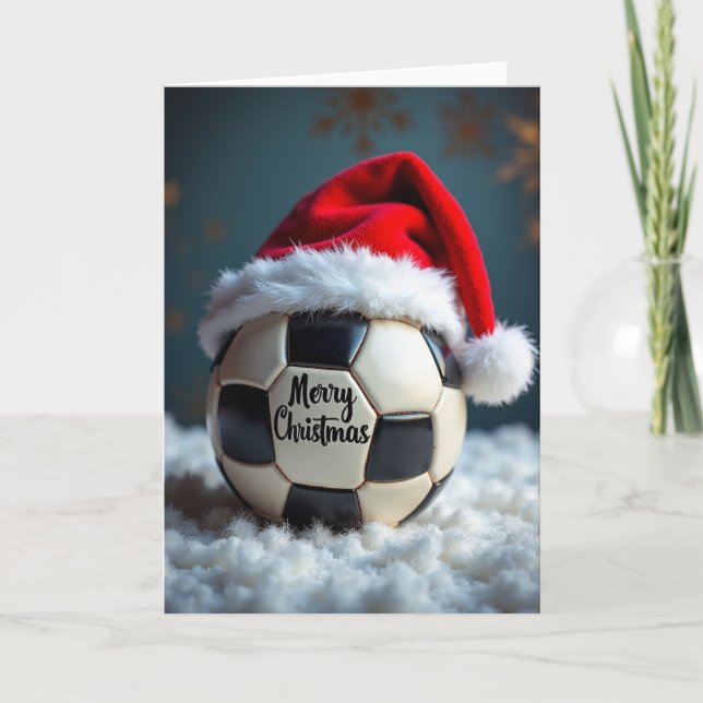 Merry Christmas Soccer Ball Card (Front)