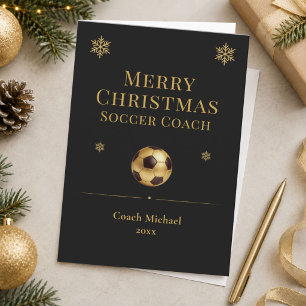 Merry Christmas Soccer Coach Personalized Holiday Card