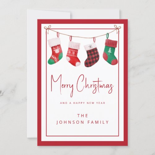 Merry Christmas Socks Holiday Card