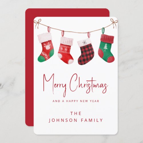 Merry Christmas Socks Holiday Card