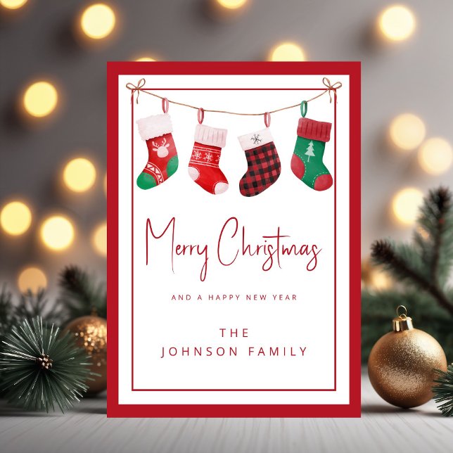 Merry Christmas Socks Holiday Card (Merry Christmas Socks Holiday Card)