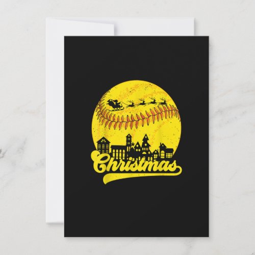 Merry Christmas Softball Santa Elf Reindeer Baseba Invitation