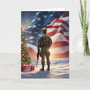 Merry Christmas Soldier - Folded Greeting Card
