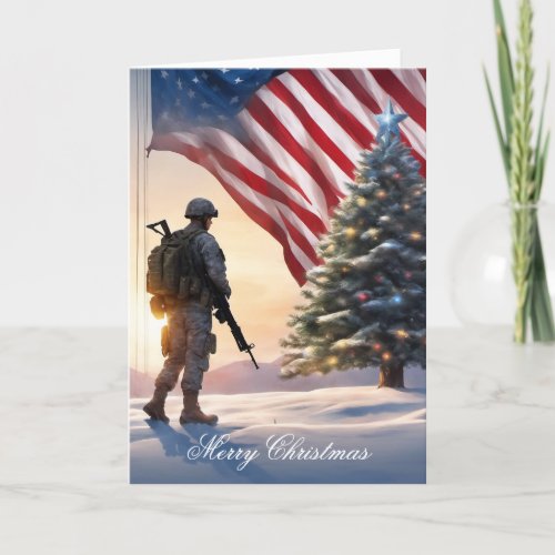 Merry Christmas Soldier _  Folded Greeting Card