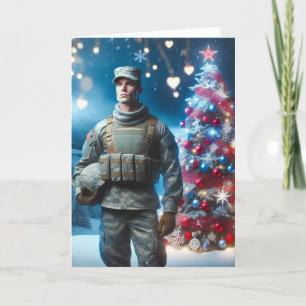 Merry Christmas Soldier - Folded Greeting Card