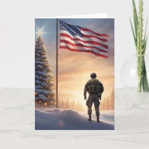 Merry Christmas Soldier - Folded Greeting Card