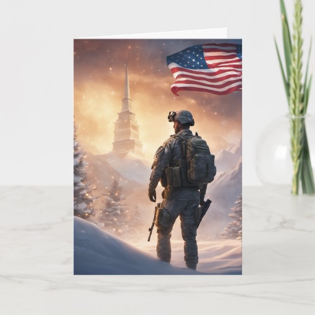 Merry Christmas Soldier -  Folded Greeting Card (Front)