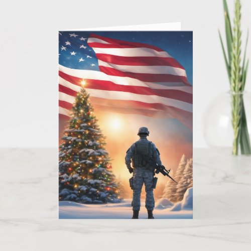 Merry Christmas Soldier _ Folded Greeting Card