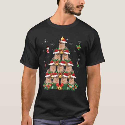 Merry Christmas Somali Cat Santa Tree Pajama Sweat T_Shirt