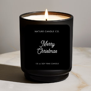 Merry Christmas Soy Candle Classic Minimalist Square Sticker