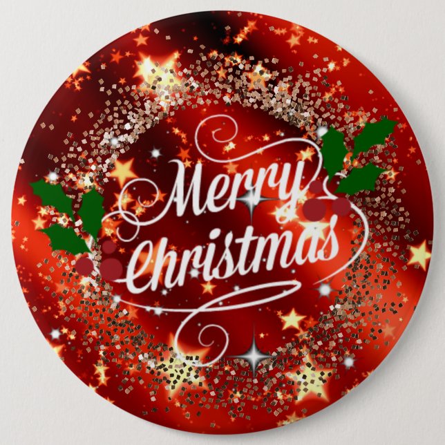 Merry Christmas sparkle and glitter Button (Front)