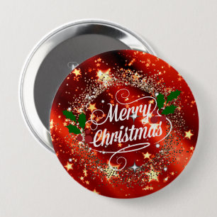 Merry Christmas, sparkle and glitter Button