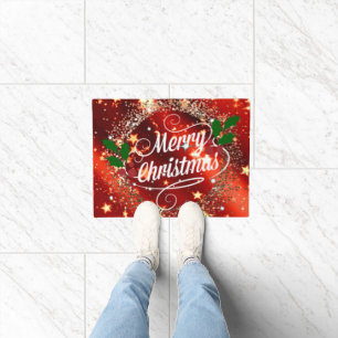 Merry Christmas, sparkle and glitter Doormat