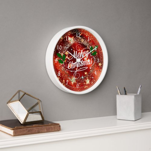 Merry Christmas sparkle and glitter look Clock