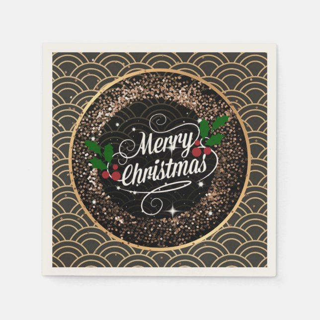 Merry Christmas, sparkle and glitter, Napkins (Front)